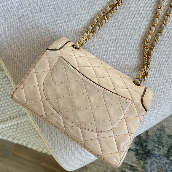 RARE Vintage CHANEL Classic Flap Bag Quilted Lambskin / CHANEL Double Flap Baf - Picture 8 of 11
